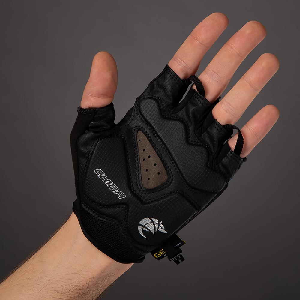CHIBA Gel Premium - Radhandschuhe dunkelgrau, Größe L, mit Poron-Gelpolsterung