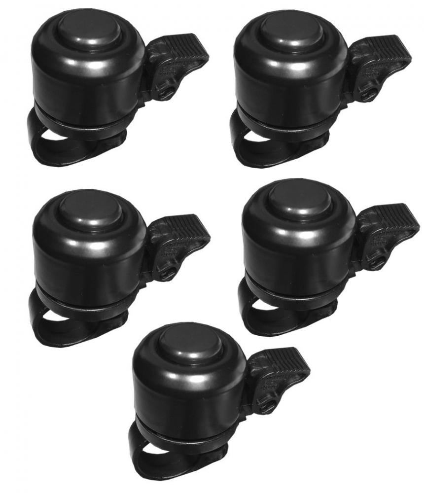 Schwarze NG Sports Mirchee Fahrradklingeln im 5er Set für 22,2mm Lenker.