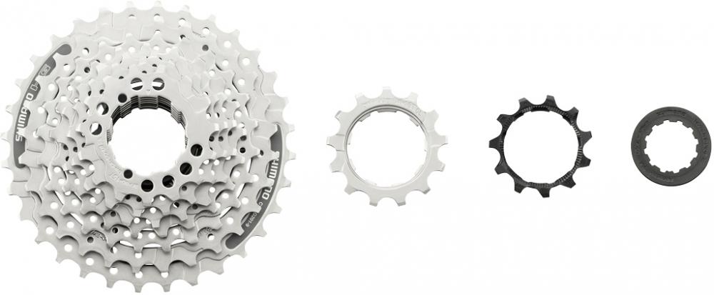 Shimano Acera CS-HG201 9-fach Fahrradkassette 11-32 Zähne, silber, Hyperglide Zahnkranz mit Lockring.
