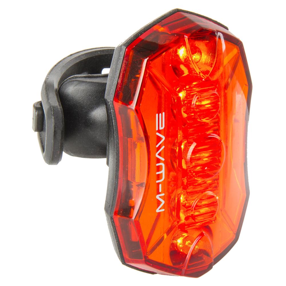 M-WAVE Helios 5.3 Batterie-Blinklicht mit 5 roten LEDs und 3 Leuchtmodi