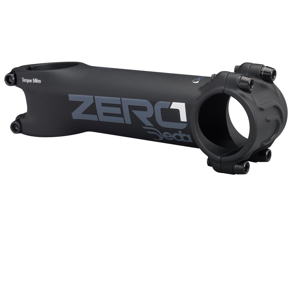 Deda Zero1 OS Fahrradvorbau 70mm, schwarz auf schwarz mit Drehmomentangabe 5Nm.