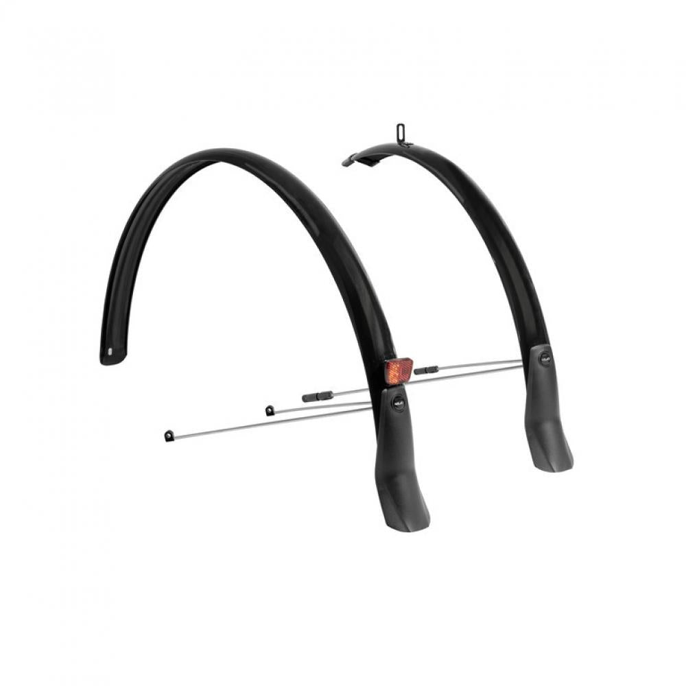 XLC Schutzblechset MG-F05 28" 46mm schwarz robustes PET-Material, Edelstahlstreben, integrierter Reflektor, Sicherheitsauslösesystem, ideal für Trekking- und Citybikes.