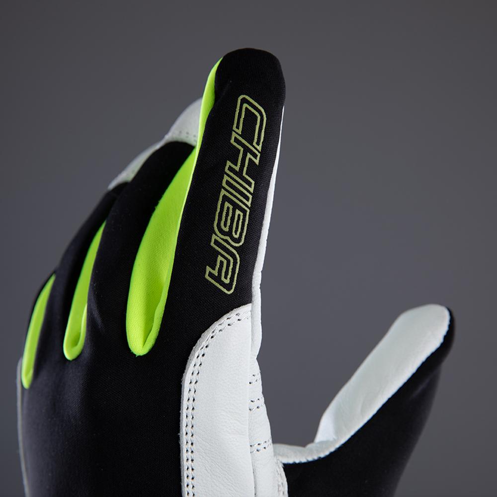 CHIBA Nordic Plus - winddichte, atmungsaktive Radhandschuhe sz/neongel, Gr. 7