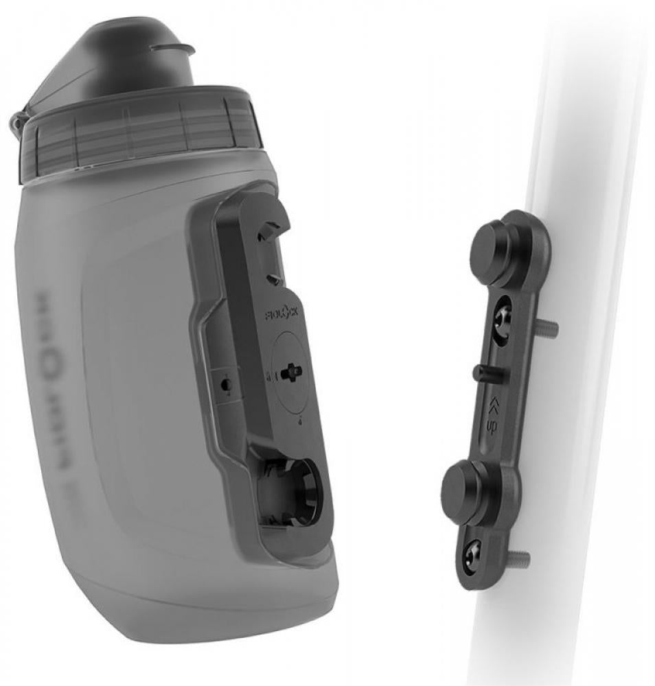 Fidlock TWIST Bottle 450 ml mit Bike Base kompakte, magnet-mechanische Trinkflasche für enge Fahrradrahmen, BPA-frei, spülmaschinengeeignet, inklusive Staubschutzkappe