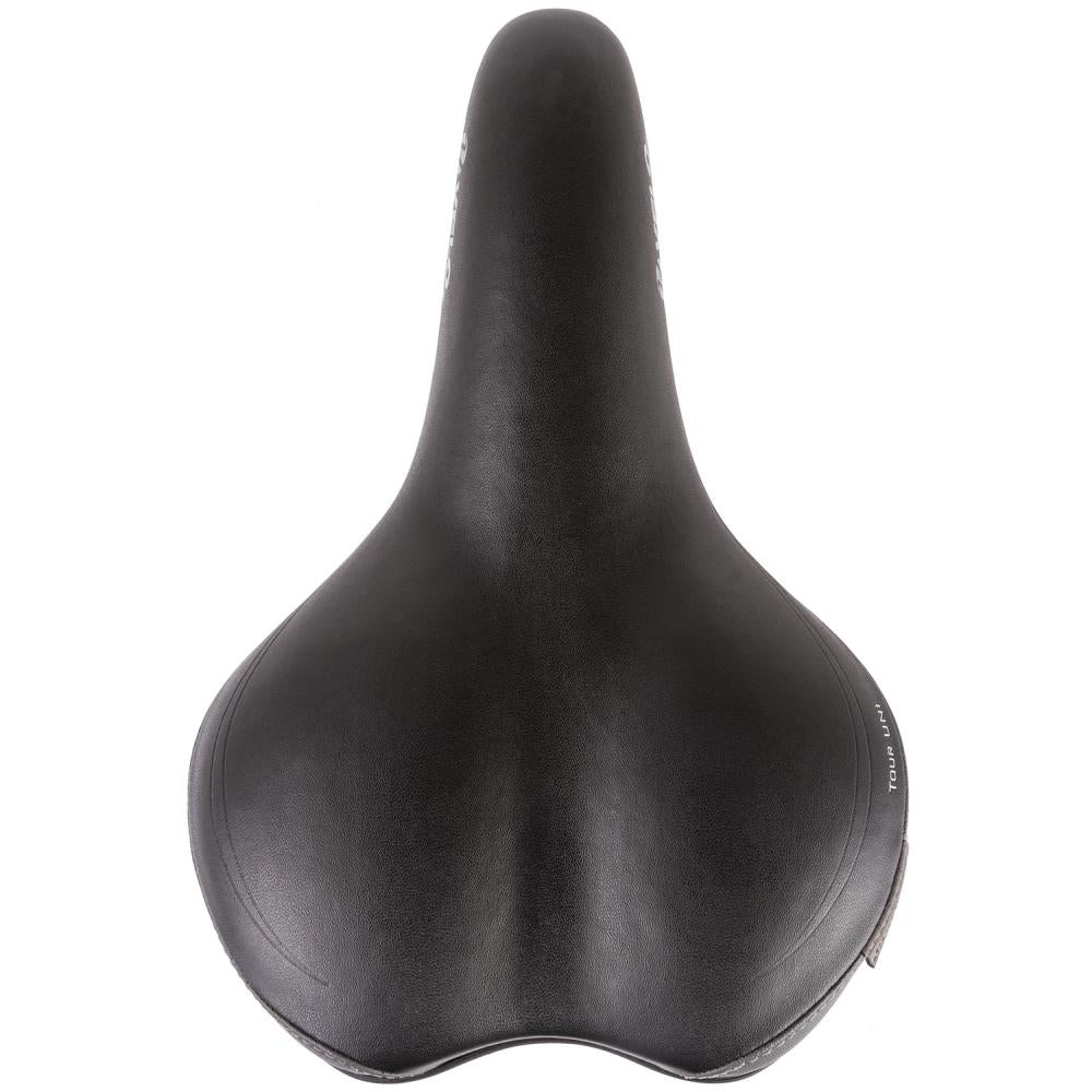 Velo Plush Tour-UNI Unisex Fahrradsattel schwarz/grau, Arc-Tech Federung & O-Zone Cut, 2-Komponenten Schale