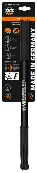 SKS Duokopf-Pumpe VX - 345-395 mm - schwarz - für DV/AV/SV Ventile - optimal für RH 42-47 cm - robuste Verarbeitung - präzises Aufpumpen - leicht und kompakt