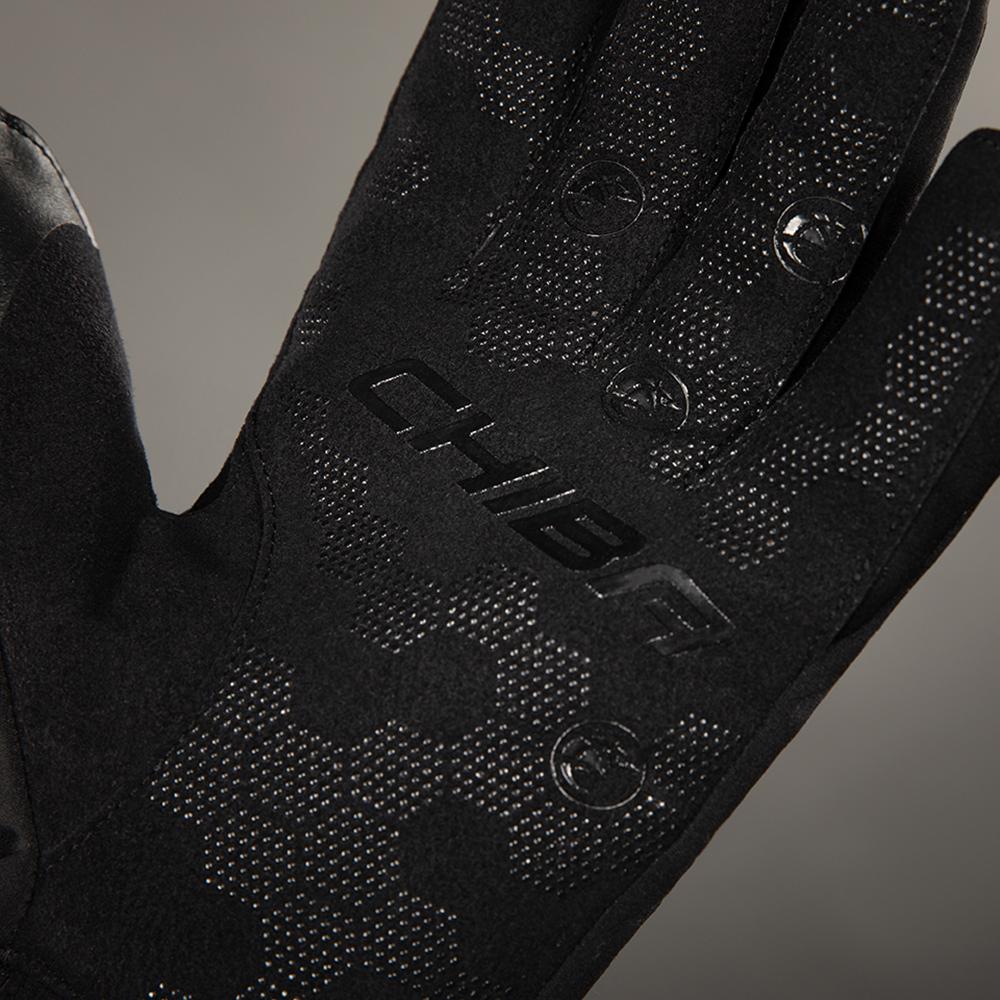 Chiba Classic Winter Fahrradhandschuh Schwarz/Gold Gr. S - winddicht, Thinsulate-gefüttert, Touch-Sensor, Softshell & Mikrofaserhandfläche