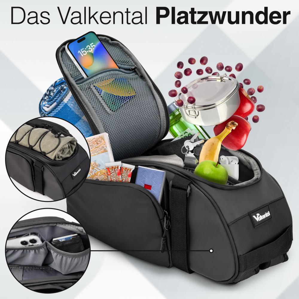 Valkental Gepäckträgertasche Trunk Bag schwarz mit Rucksackfunktion