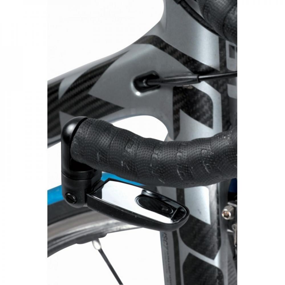Zéfal Spin 15 Fahrradspiegel am Rennradlenker montiert, einklappbar und 360 Grad drehbar für MTB und E-Bike.