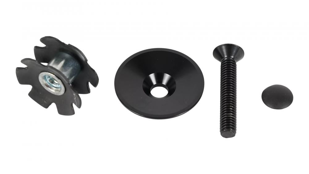 STEER Abdeckkappe HDS SUB - TOP CAP FOR 1-1/8" STEER ALLOY BLACK W/ STEEL BOLT & STAR NUT