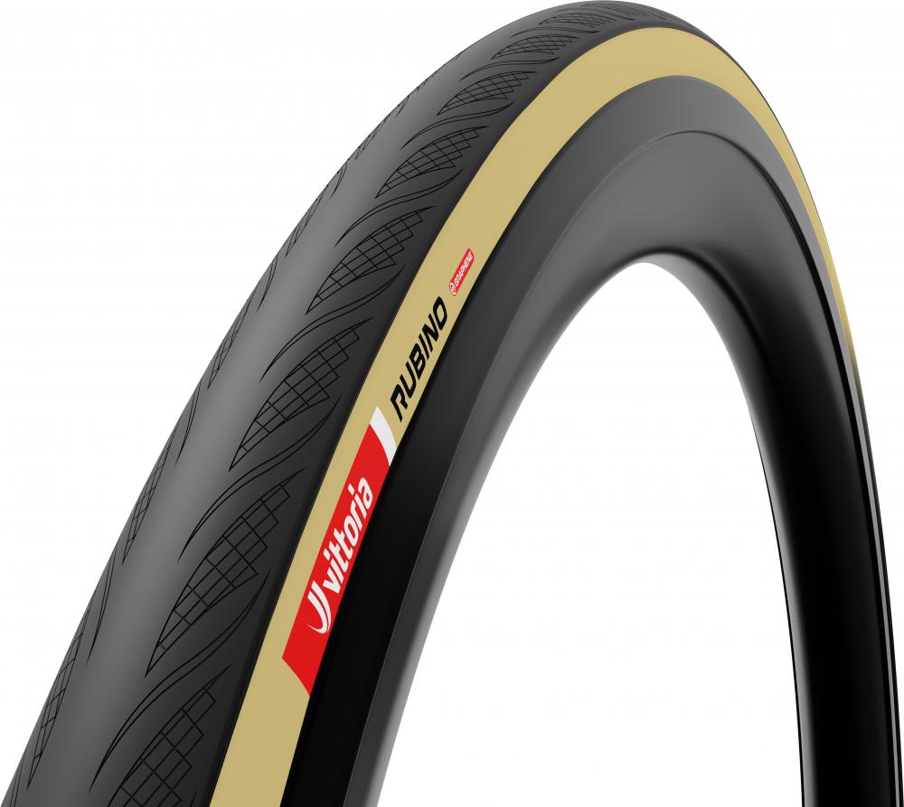Vittoria Rubino V 28 Zoll (28-622) TLR tan-blk-blk 28 - schneller, pannensicherer Tubeless-Rennradreifen