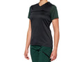 100% Ridecamp Womens Short Sleeve Jersey M Charcoal/Forest Green - atmungsaktives MTB-Trikot