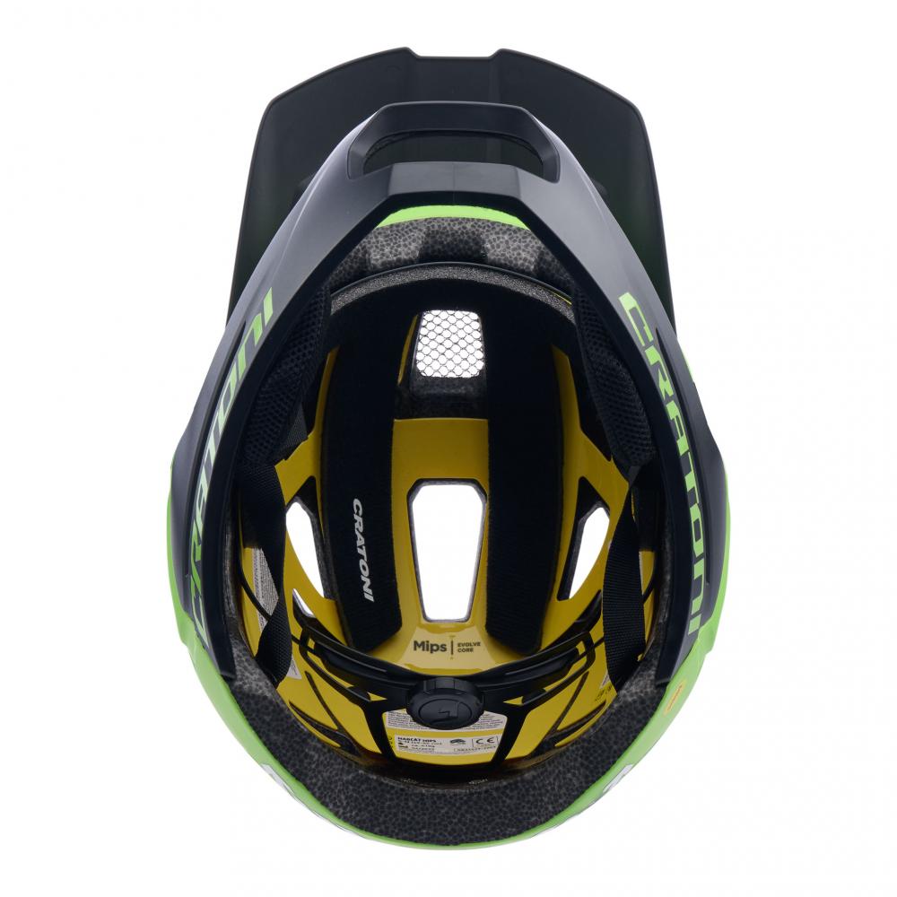 CRATONI Madcat MIPS Kinder-Fullface-Helm S-M - lime-black matt