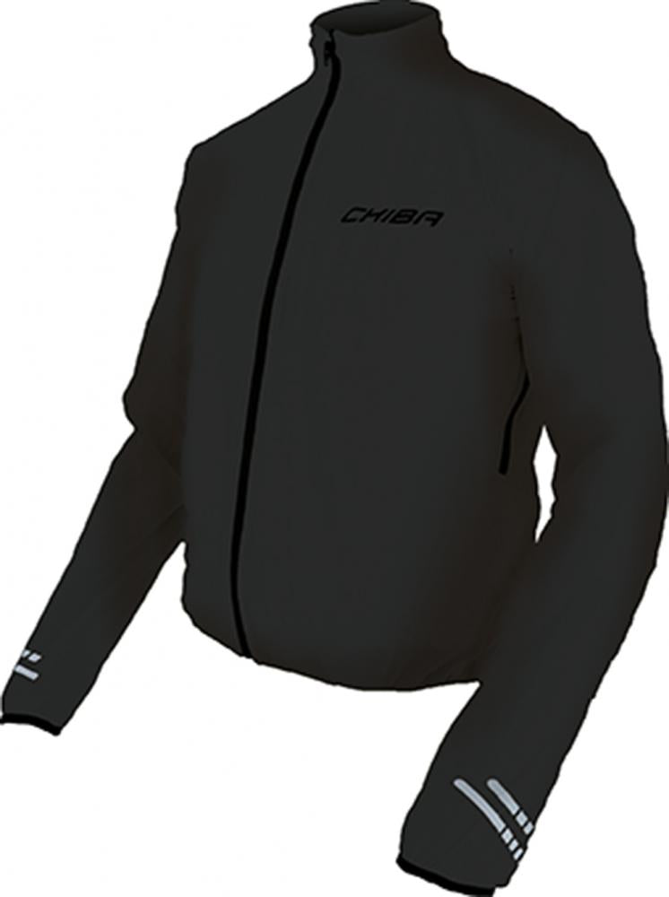CHIBA Race Performance Jacke - wasserdicht, winddicht, atmungsaktiv, reflektierend, Packmaß S schwarz
