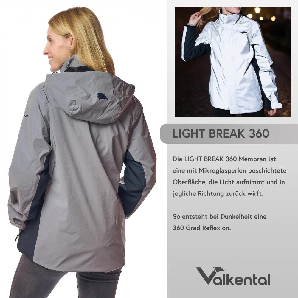 Valkental Damenjacke 3in1 Smart Jacket wasserdichte Jacke mit Fleece Zipp-In 3XL grau