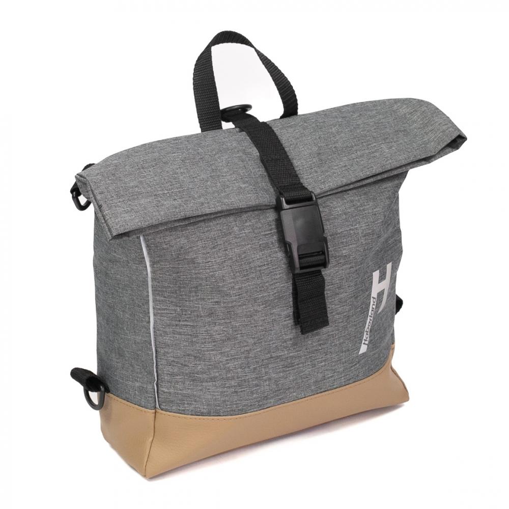 Haberland Lenker-Bike-Rucksack Keep Rollin' grau - flexible Lenkertasche & Rucksack in moderner Ausführung