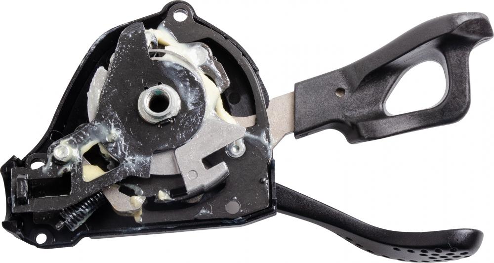 Shimano Schalthebel Rechts SL-M980 I-Spec 10-fach MTB: Innenansicht der gefetteten Mechanik.