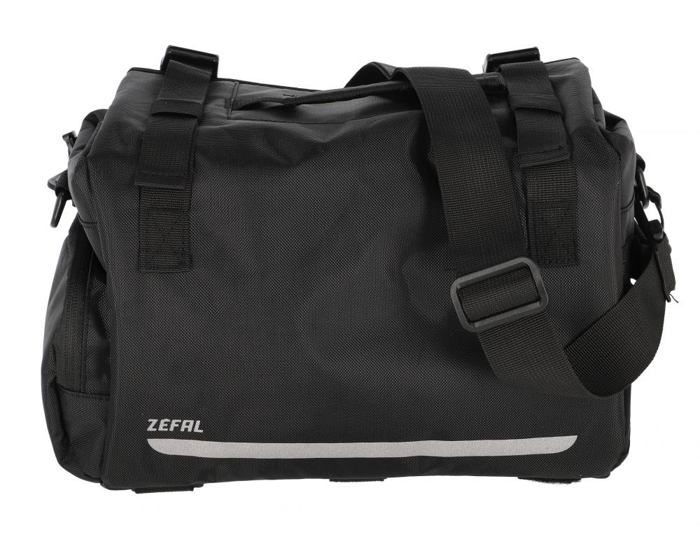 Zefal Z Travel 60 Gepäckträgertasche schwarz, 20L Fahrradtasche mit Reflektoren und Tragegriff.