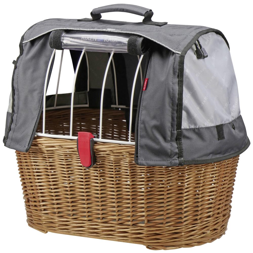 KLICKfix Doggy Basket Plus Hundekorb 36x52x46 cm, KorbKlip, stabiler Fahrradkorb für Hunde