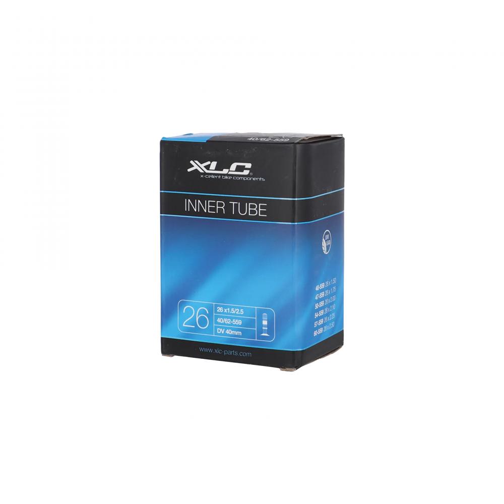 XLC Fahrradschlauch 26" DV 40 mm, Butyl, passend für 40/62-559, für MTB & Trekking, robust, luftdicht, 26 x 1.5-2.5 Zoll