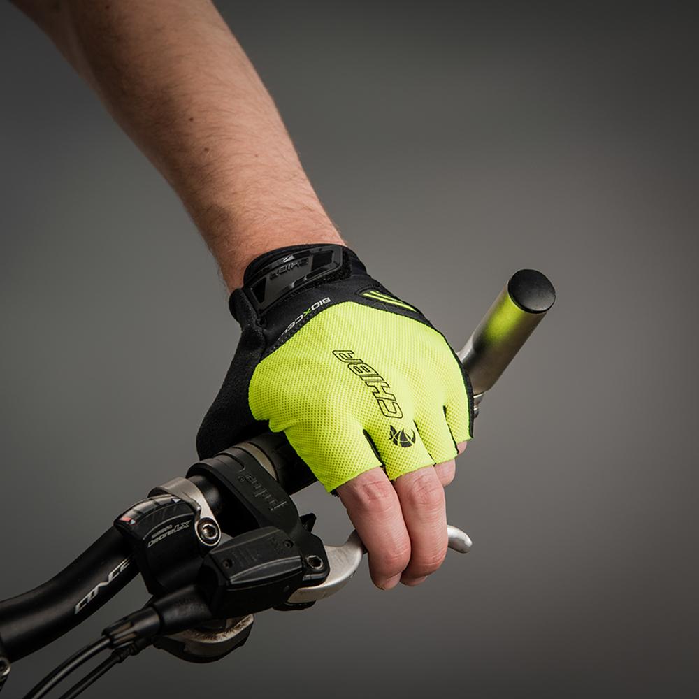 CHIBA BioXCell Air - Radhandschuhe XS neongelb mit BioXCell Gelpolsterung
