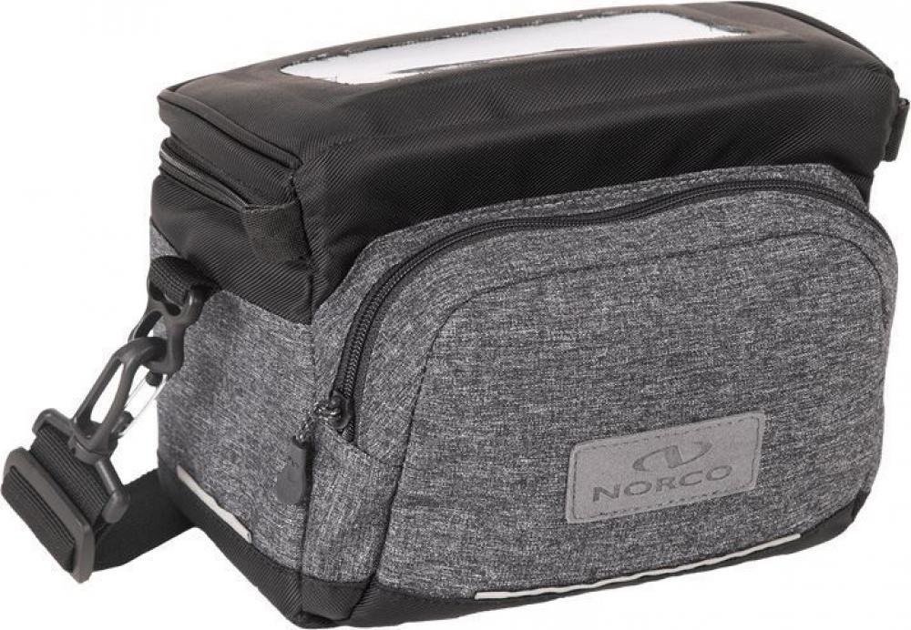 Norco Lenkertasche Ashby mit KLICKfix Lenkeradapter Universal und Platte Volumen 5l Farbe grau schwarz