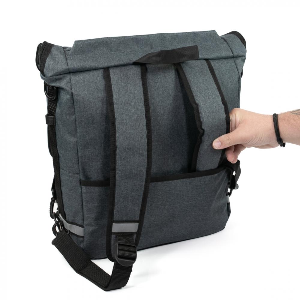 Haberland Sporty Fahrrad Rucksack / Gepäckträgertasche anthrazit - vielseitiger 2-in-1 Allrounder
