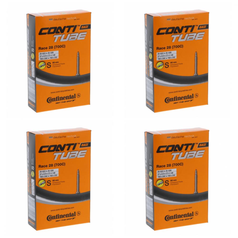 4er Set Continental Conti Race 28 Fahrradschläuche 28" 700x20/25C SV 60mm.