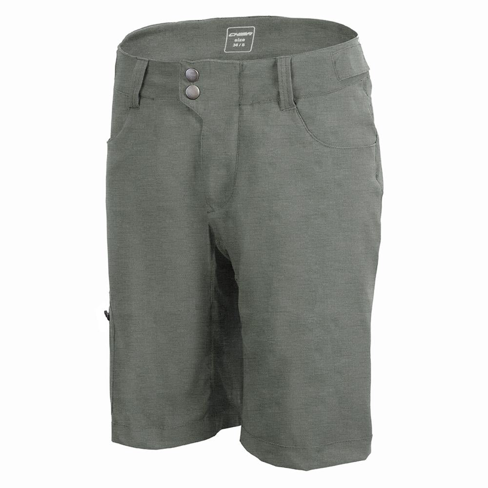 CHIBA Baggy Pants mit Innenhose Lady - Radhose Damen, anthrazit/schwarz, Größe M