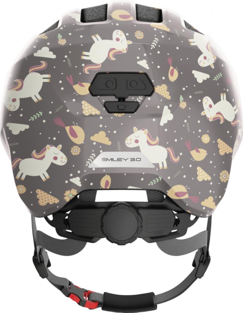 ABUS Smiley 3.0 Kinderhelm grey horse, Größe M 50-55 cm, In-Mold, höhenverstellbar, Belüftung, Reflektoren, ideal für kleine Pferdefans, sicher & bequem