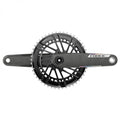Schwarze SRAM Force E1 Rennrad Kurbelgarnitur 160mm 50-37T, leicht und steif.