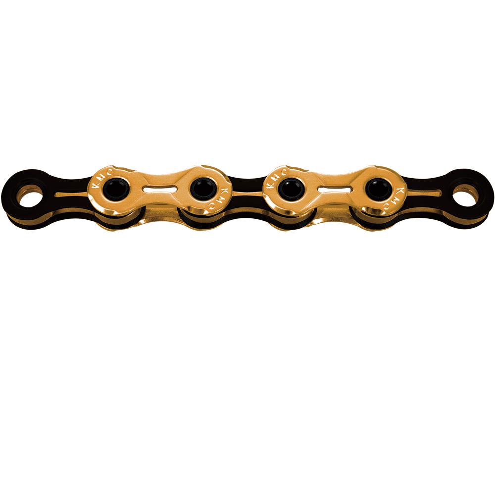 KMC X11SL Ti-N 11-fach Fahrradkette gold-schwarz mit Hohlbolzen, leicht.