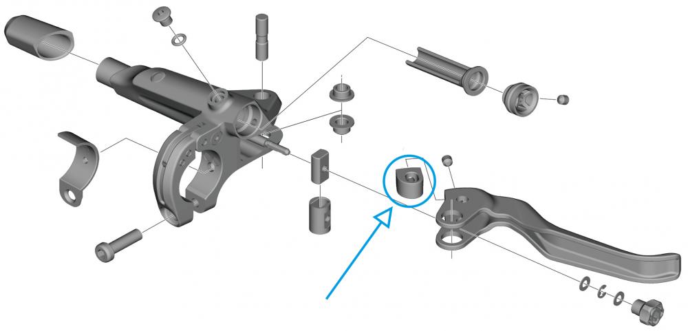 SHIMANO Bremshebel Spacer BL-U8000 - Ersatzteil für BL-U8000 Bremshebel, 2 g