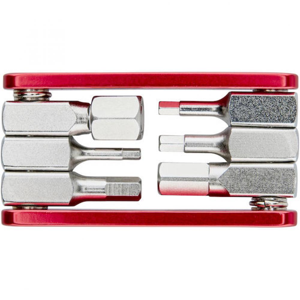 Procraft Werkzeug Mini Advanced 7 Funktionen Rot/ Silber - ultrakompaktes Fahrrad-Multitool