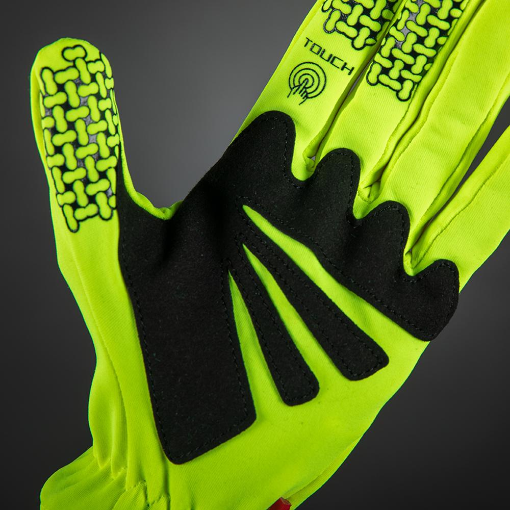 CHIBA Thermofleece - Radhandschuhe neongelb, atmungsaktiv, Touchfunktion, Größe L