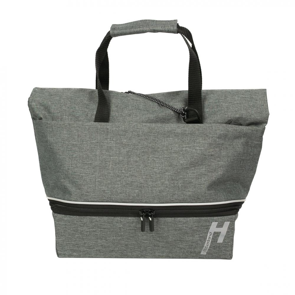Haberland Gepäckträgeraufsatztasche Lena grau - praktische Racktime 2.0 Transportlösung
