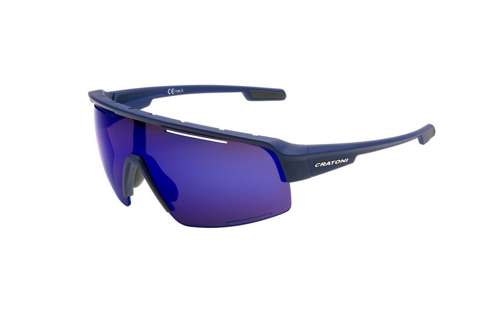 Cratoni Sonnenbrille C-Matic COLOR+Sport blau rubber, Glas amber, blau verspieg