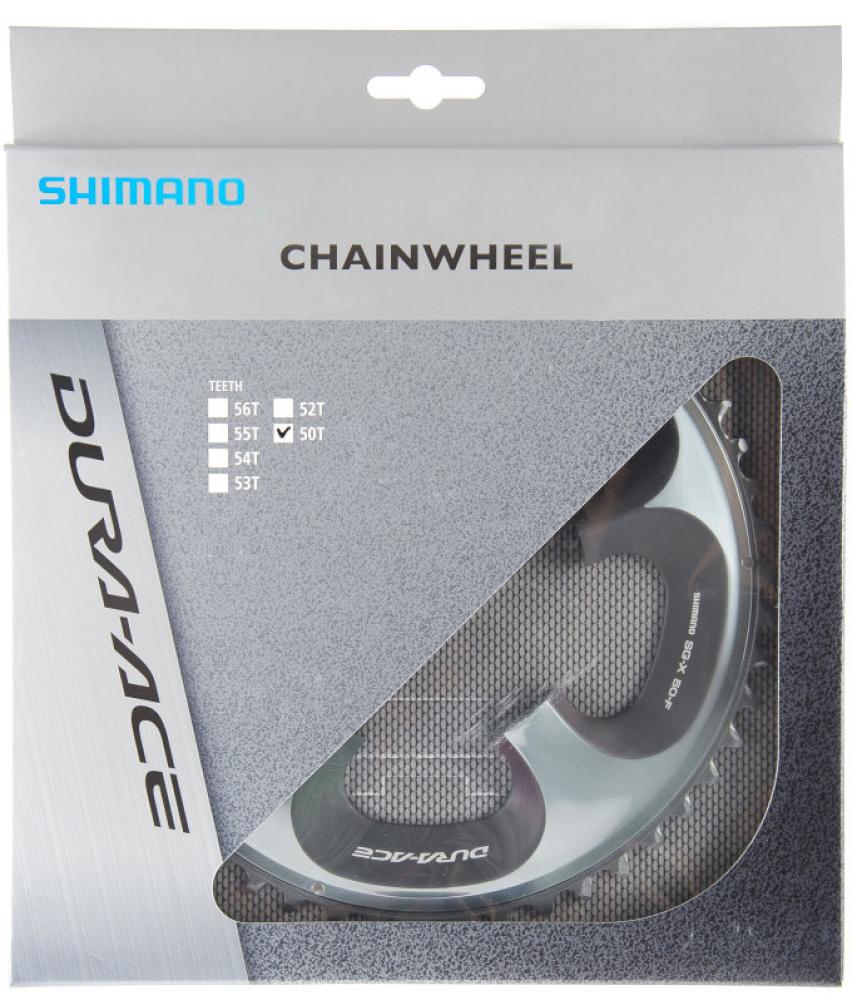 SHIMANO Kettenblatt DURA-ACE FC-7950 50Z Silber - präziser Antrieb für Rennrad-Performance