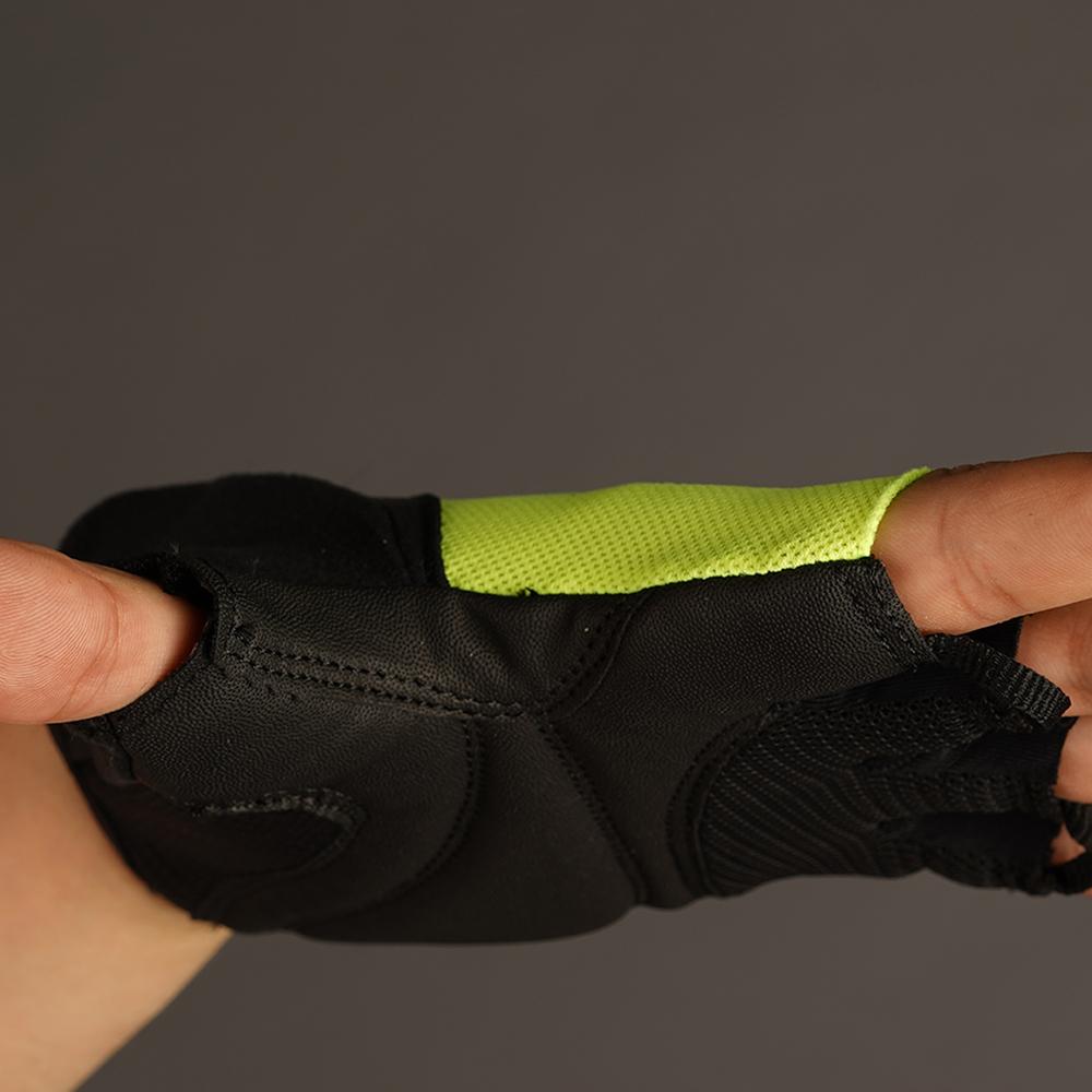 CHIBA Sport - Radhandschuhe neongelb, kurz, atmungsaktiv, gepolstert, Größe L