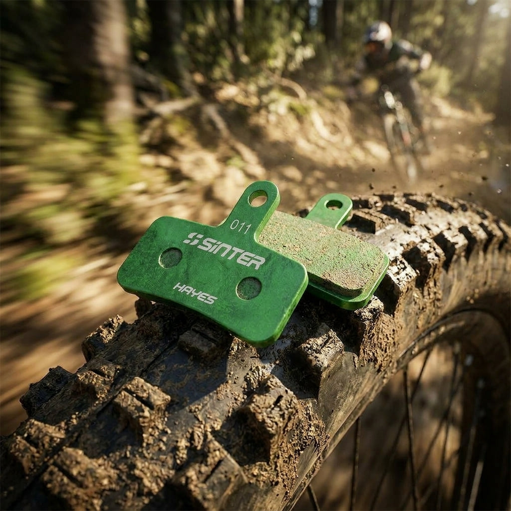 Scheibenbremsbelag Sinter 011 Hayes organisch grün Set. MTB Race Bremsbeläge für Kontrolle und Performance.