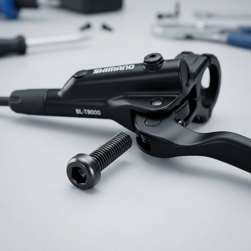 SHIMANO Klemmschraube BL-T8000 für Bremshebel. Schwarzer Fahrrad Bremshebel mit Schraube.