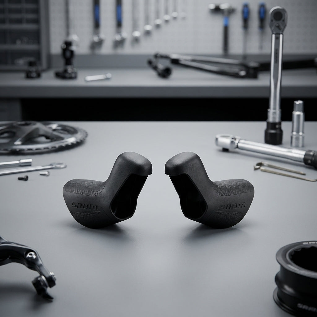 SRAM Rival AXS E1 Ersatz-Abdeckungen schwarz. Paar für links/rechts. Fahrrad-Teile zur Lenker-Optimierung. Hochwertiges Zubehör.