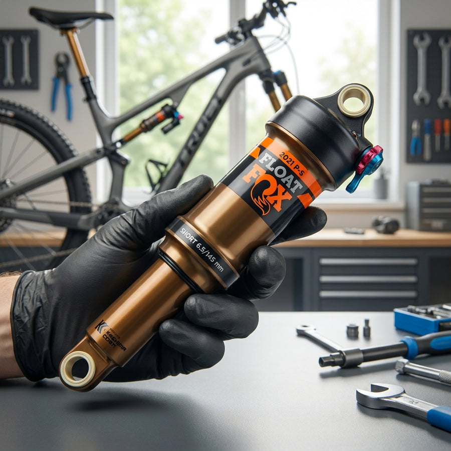 FOX Dämpfer Aufkleber 2021 P-S, FLOAT, DPS, Short 6.5/145 mm für Fahrrad. Erneuert Optik und schützt. Präziser MTB Decal.
