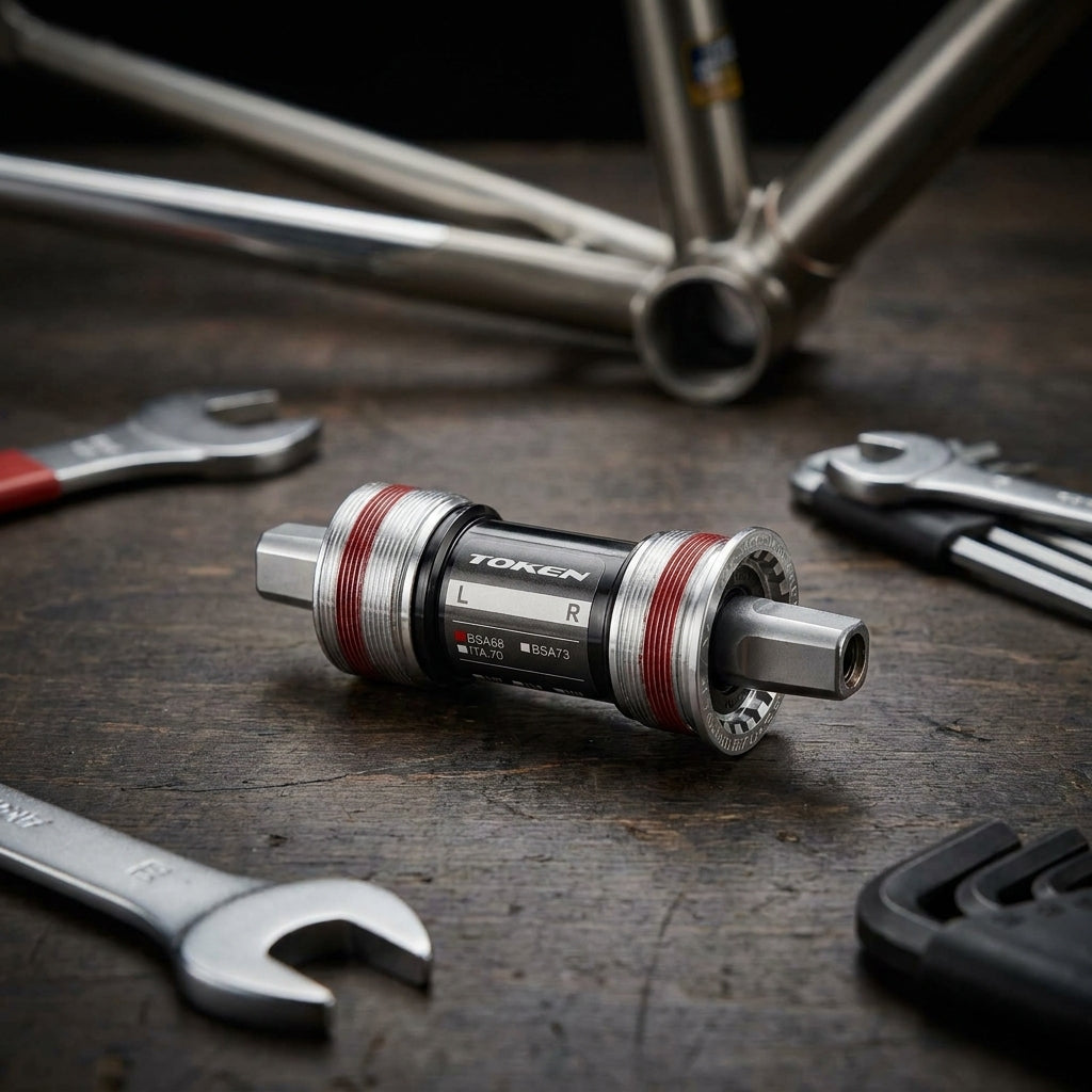 Token Innenlager BSA ISO 4-kant 102mm 68mm für Campagnolo Kurbeln. Hochwertiges Rennrad-Fahrradteil.