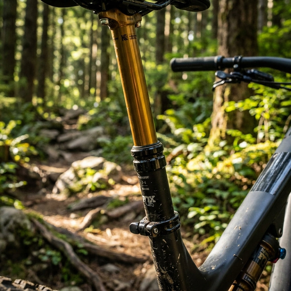 FOX Transfer Factory Dropper-Sattelstütze 31.6x240mm Kashima für Mountainbike. Präzise Höhenverstellung, Kontrolle.