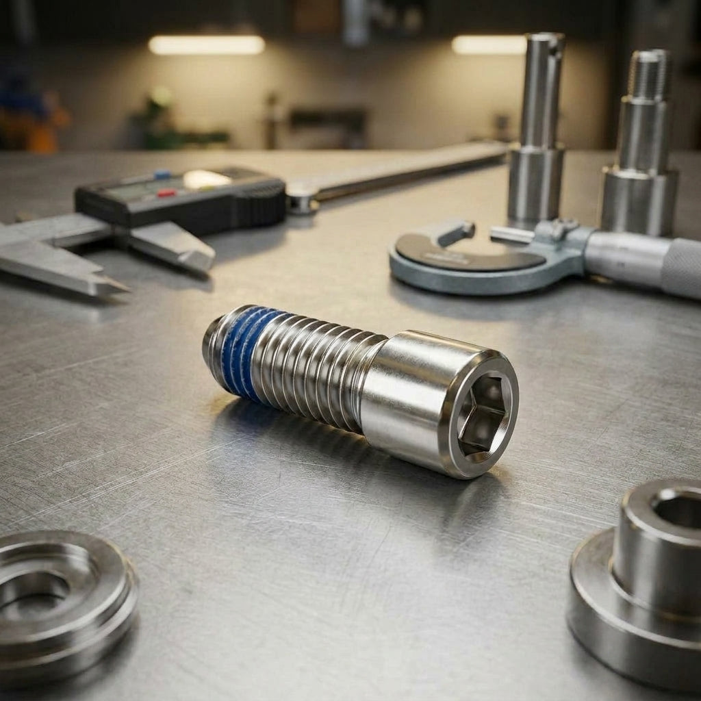 FOX Fastener M3 Edelstahlschraube mit Nylock Patch. Sichere, vibrationsfeste Madenschraube für Fahrrad & Technik. fihrradteile.com.