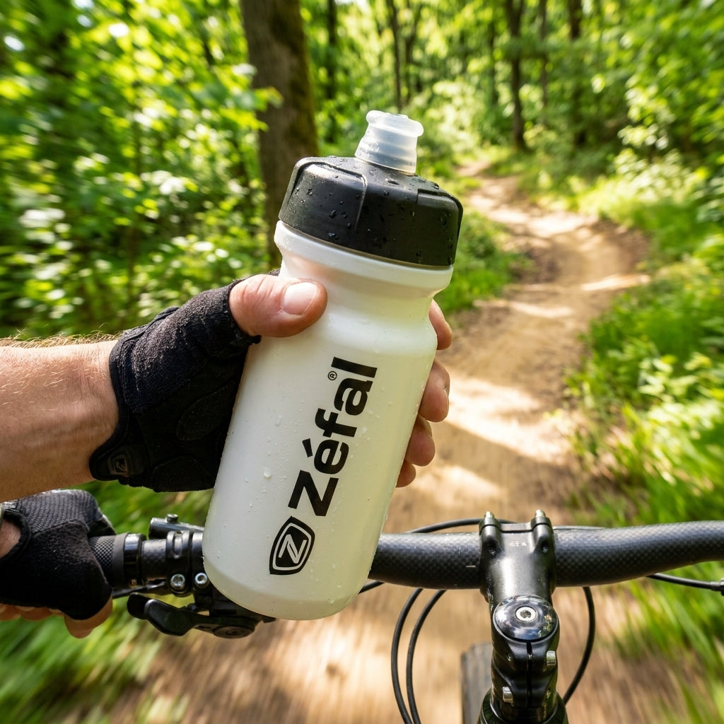 Zéfal Sense Soft 800 ml weiße Sporttrinkflasche. Auslaufsicher, geruchsneutral. Perfekt für Fahrrad, Sport und Alltag.