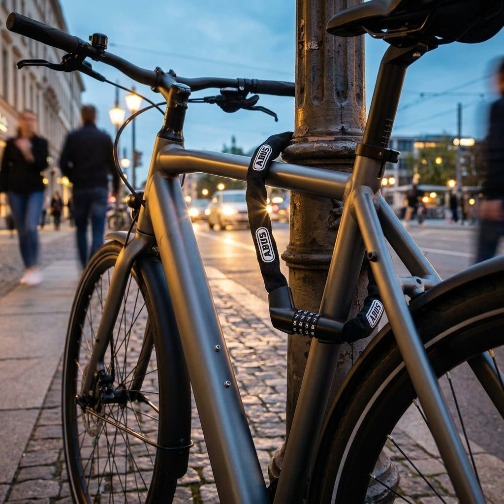ABUS Tresor 1385/110 Kettenschloss: Schwarzes 7mm Fahrradschloss mit Zahlencode für sicheren Diebstahlschutz. Ideal für Fahrräder.