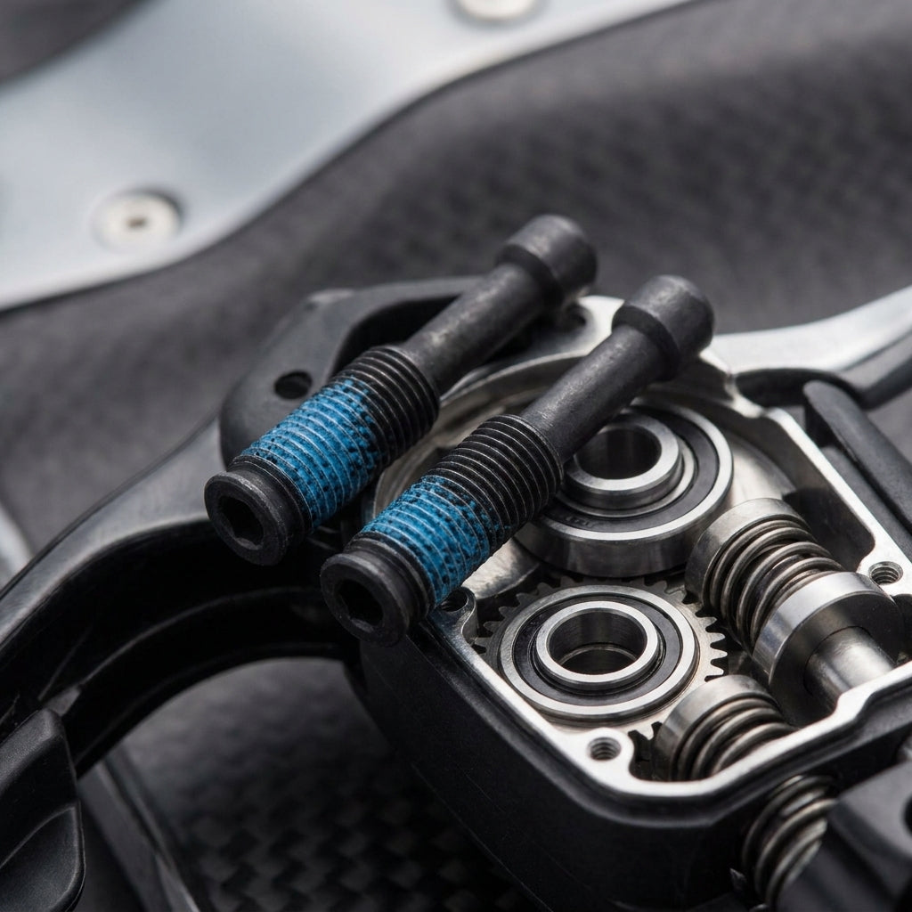 SRAM Red E1 Pushrod Kit (2 Stk.) für Schalt-/Bremshebel, mit blauer Schraubensicherung auf Getriebe.