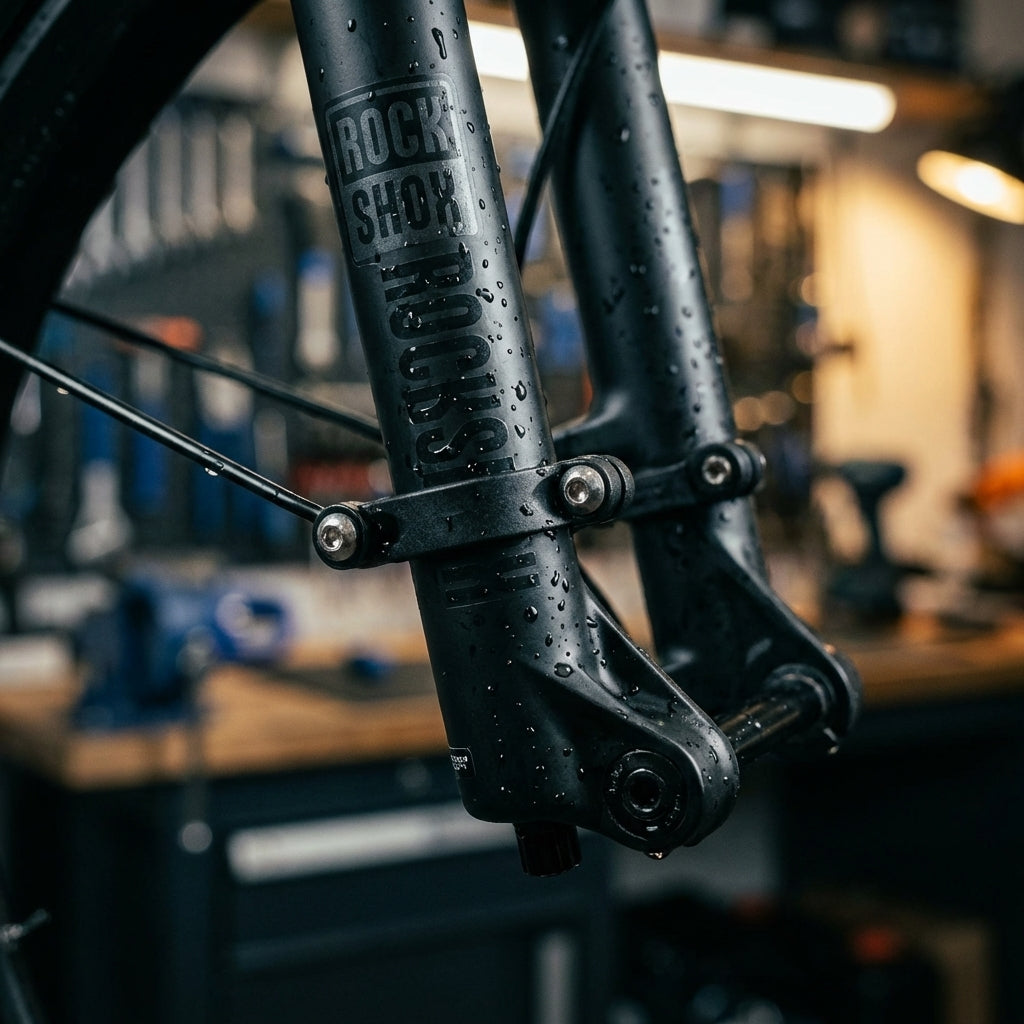 SKS Federgabeladapter gewinkelt an RockShox-Gabel für Schutzblechmontage M5-Gewinde, robust.